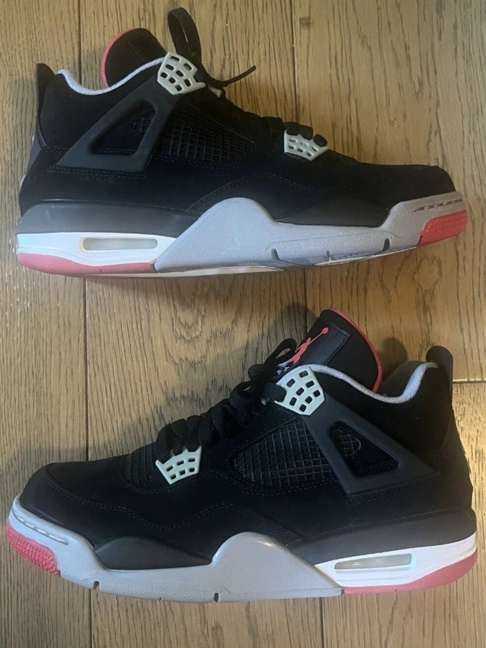 Nike Air Jordan 4 Retro OG Bred 2012 Black/Fire Red/Cement Grey 308497-089 Sz 8